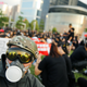 A well-kitted out protester in the city’s government district.